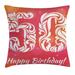 East Urban Home Vibrant Backdrop Font Floral Swirls & Stars Indoor/Outdoor 40" Throw Pillow Cover Polyester | 28 H x 28 W x 0.1 D in | Wayfair