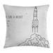 East Urban Home Words For Dream & Space Lovers Be Like Rocket Follow Your Dreams Indoor/Outdoor 26" Throw Pillow Cover | Wayfair