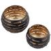 Dakota Fields 2 Piece Slatted Glow Metal Tealight Holder Set Metal in Brown | Wayfair C3EBFDD47DD844EAAE710AD696C6C8FC