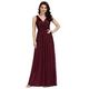 Ever-Pretty Women's Double V Neck Floor Length A Line Empire Waist Long Evening Dresses Burguandy 26UK Burgundy