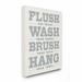 Ebern Designs Flush Wash Brush Hang Bold & White Textured by Artist Stephanie Workman Marrott - Textual Art Print Canvas/ in Gray | Wayfair