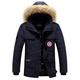 moxishop Mens Winter Coats Fur Hooded Outwear Casual Outdoor Thicken Warm Winter Clothes Jacket Windproof Windbreaker Parka Detachable Hoode 5colour UK XS-4XL (Navy Blue,S)