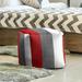 East Urban Home Ohio Football Nut Stripes Cube Ottoman /Fade Resistant/Scratch/Tear Resistant in Red/Gray/White | 13 H x 13 W x 13 D in | Wayfair