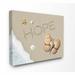 Highland Dunes 'Hope Written In Sand w/ Starfish Sand Dollar and Seashell Butterfly' Graphic Art Print Canvas in Brown | Wayfair