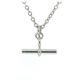 T Bar Necklace Sterling Silver Chain 2cm Albert Pendant (18)