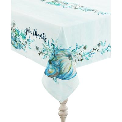 Laural Home Cool Autumn TableCloth -70" x 144" - Off White And Blue