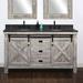 Gracie Oaks 61" Double Bathroom Vanity Set Wood/Granite in Brown/Gray/White | 34.625 H x 61 W x 22 D in | Wayfair AAD6B01C519F470C83BC8907A207FD44