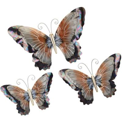 Regal Art & Gift 12655 - Metallic Butterfly Wall Decor Set/3 Wall Decor Figurines
