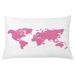 East Urban Home World Map Indoor/Outdoor Lumbar Pillow Cover Polyester | 16 H x 26 W x 0.1 D in | Wayfair 016F549F0BC1437E8EBA36632F594DB4