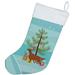 The Holiday Aisle® Merry Christmas Tree Stocking Polyester in Blue | 18 H x 13.5 W in | Wayfair 660F80E6941542778ACBEB932281AC85