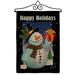 Breeze Decor Holiday Snowman Winter Christmas Impressions 2-Sided Polyester 19 x 13 in. Flag Set in Black | 18.5 H x 13 W x 1 D in | Wayfair