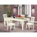 Winston Porter Strothers 5 Piece Extendable Solid Wood Dining Set Wood/Upholstered in White | Wayfair 37F52A39D0504648A23BB3E526AB7E93