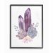 Bungalow Rose 'Succulent Crystal Flower Purple Blue Watercolor Painting' Graphic Art on Canvas in Indigo | 1.5 D in | Wayfair