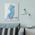 Ebern Designs 'New Jersey Agate US State Design' Graphic Art on Canvas Canvas/Metal in Blue | 40 H x 30 W x 1.5 D in | Wayfair
