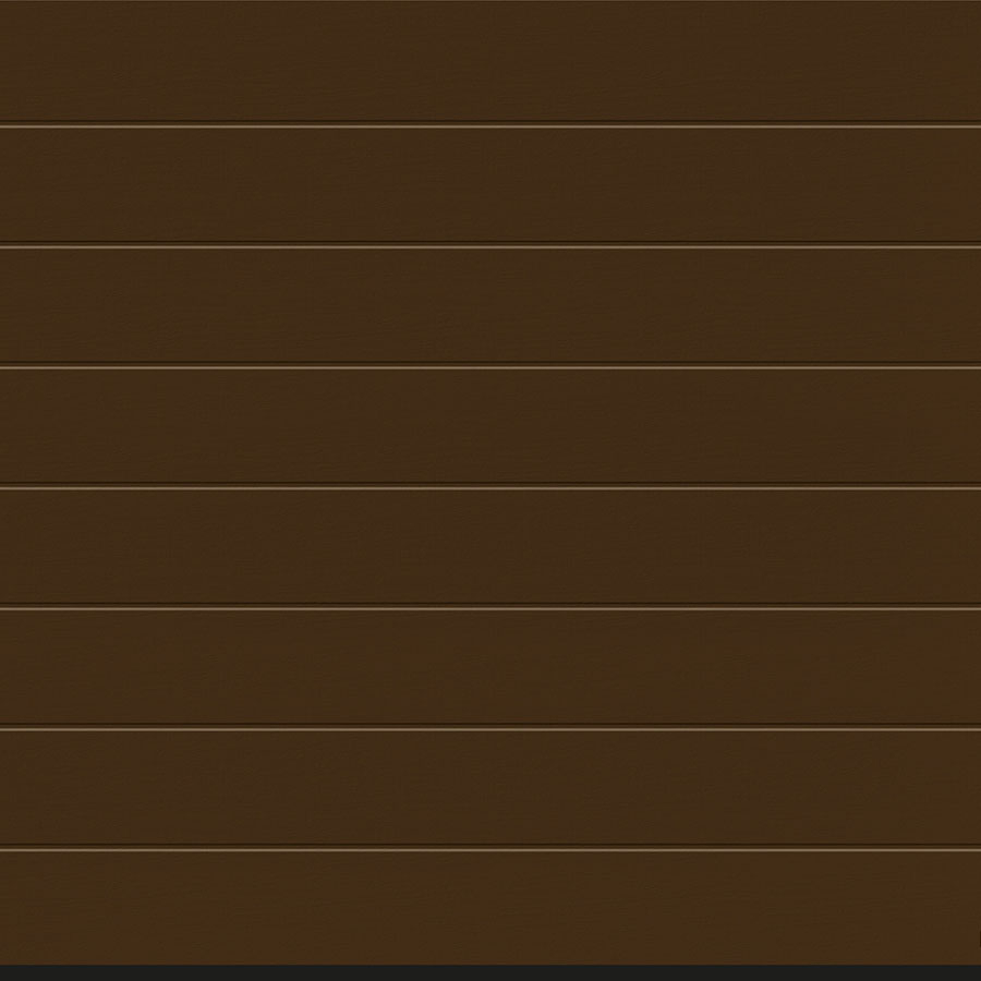 Hörmann Sektionaltor Rundum-sorglos-Paket RenoMatic Garagentor inkl. Zarge, Antrieb & Handsender, schmale Lamellen (M-Sicke), 2375x2125 mm,Terrabraun (RAL 8028),Woodgrain Image