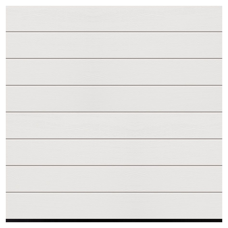 Hörmann Sektionaltor Rundum-sorglos-Paket RenoMatic Garagentor inkl. Zarge, Antrieb & Handsender, schmale Lamellen (M-Sicke), 2500x2125 mm,Weißaluminium (RAL 9006),Woodgrain Image