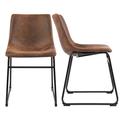 Union Rustic Behan Side Chair Faux Leather/Wood/Fabric in Brown | 31.5 H x 18.9 W in | Wayfair A2858C6443C8444CA6EC908F2E9B64CD
