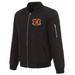 Men's NFL Pro Line by JH Design Black Cincinnati Bengals Full-Zip Bomber Lightweight Jacket