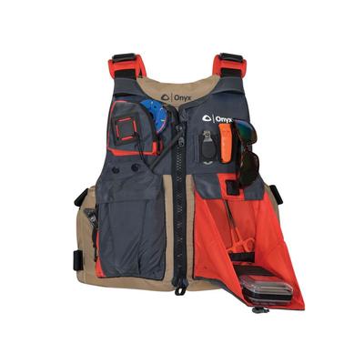 Onyx Outdoor Kayak Fishing Vest - Adult Oversized - Tan/Grey 121700-706-005-17