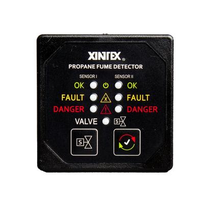 Fireboy-Xintex Propane Fume Detector w/2 Plastic Sensors - No Solenoid Valve - Square Black Bezel Display P-2BNV-R