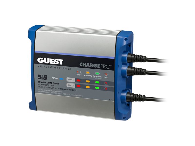 Guest On-Board Battery Charger 10A / 12V - 2 Bank - 120V Input 2711A