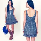 Free People Dresses | Free People Embroidered Ikat Dress | Color: Black/White | Size: 4