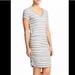 Athleta Dresses | Athleta Grey White Stripe Topanga V Neck Tee Dress | Color: Gray/White | Size: S