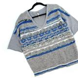 Free People Sweaters | Free People Gray Blue Sequin Knit Sweater | Color: Blue/Gray | Size: M