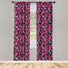 East Urban Home Ambesonne Love Curtains, Silhouette Hearts Pinkish Romantic Shapes Valentines Day Celebration Happy Cheerful | 84 H in | Wayfair