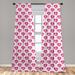 East Urban Home Ambesonne Pale Pink Window Curtains, Heart w/ Ombre Inspired Effect Cartoon Style Romance Love | 63 H in | Wayfair