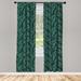 East Urban Home Palm Leaf Semi-Sheer Rod Pocket Curtain Panels Polyester in Green/Blue | 84 H in | Wayfair 96B8E64B0A45474D9F9BE93E8991A317