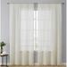 Rosalind Wheeler Tillie Macrame Solid Color Semi-Sheer Rod Pocket Curtain Panels Polyester in White/Brown | 54" W x 96" L | Wayfair