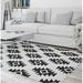 Black/White 96 x 0.08 in Area Rug - Millwood Pines Attalla Geometric Charcoal/White Area Rug Polyester | 96 W x 0.08 D in | Wayfair
