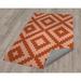 White 36 x 0.08 in Area Rug - Ebern Designs Jamie-Leigh Geometric Coral/Pink Area Rug Polyester | 36 W x 0.08 D in | Wayfair