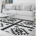 Black/White 60 x 0.08 in Area Rug - Millwood Pines Atterberry Geometric Charcoal/White Area Rug Polyester | 60 W x 0.08 D in | Wayfair
