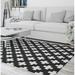 Black/White 48 x 0.08 in Area Rug - Ebern Designs Abdurrahman Geometric Charcoal/White Area Rug Polyester | 48 W x 0.08 D in | Wayfair