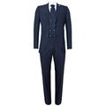 Mens 3 Piece Navy Blue Suit Gatsby 1920s Blinders Gangster Pinstripe Tailored Fit 42/36W