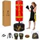 Kids Junior Boxing Free Standing Punch Bag Set Punching Bag Children Matching Viper Gloves Skipping Rope Full Red