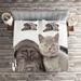 East Urban Home Dog & Cat Microfiber Farmhouse Coverlet/Bedspread Set Microfiber in Gray | King Bedspread + 2 Shams | Wayfair