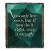 East Urban Home Faux Gemstone You Only Live Once Quote Cotton Woven Blanket Cotton in Green | 60 W in | Wayfair D534627CCFE147B6872F18C4EAB7356F