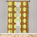 East Urban Home Ambesonne Mandala 2 Panel Curtain Set, Vibrant Yellow Mandala w/ Floral Framework Petals Boho | 95 H in | Wayfair