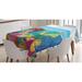 East Urban Home Ambesonne Underwater Tablecloth, Illustration Of A Smiling Mermaid Under The Sea Garden Palm Tree Island Art | 52 D in | Wayfair