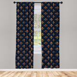 East Urban Home Fleur De Lis Curtains, Floral Pattern w/ Pointed Buds & Curved Leaves Western Motifs | 63 H in | Wayfair