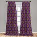 East Urban Home Ambesonne Tribal 2 Panel Curtain Set, Vintage Inspirations Colorful Circles & Stars Composition Retro Design | 63 H in | Wayfair