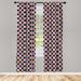 East Urban Home Ambesonne Geometric 2 Panel Curtain Set, Grid Style Checkered Pattern w/ Cool Vivid Squares Geometrical Retro Motifs | Wayfair