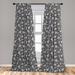 East Urban Home Ambesonne Black & White 2 Panel Curtain Set, Nostalgic Paisley Teardrop Motifs w/ Florals Persian Culture & Art | 63 H in | Wayfair