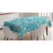 East Urban Home Abstract Pattern w/ Bubbles In Different Sizes Modern Aqua Inspired Design Tablecloth Polyester in Blue/Gray/Green | 52 D in | Wayfair