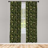 East Urban Home Sage Panel Curtain, Spring Inspired Ornaments Butterflies Little Blossoms Swirled Leaves Vintage | 63 H in | Wayfair