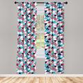 East Urban Home Ambesonne Flamingo Curtains, Horizontal Triangles Geometrical Frames w/ Exotic Beach Elements Mosaic Design | 63 H in | Wayfair