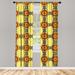 East Urban Home Ambesonne Mandala 2 Panel Curtain Set, Vibrant Yellow Mandala w/ Floral Framework Petals Boho | 84 H in | Wayfair